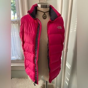 The North Face Women's 700 Goose Down Quilted Puffer Pink Vest Size S